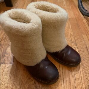 UGG Australia Maylin Shearling & leather Boots cozy CHIC Apres ski winter warmth
